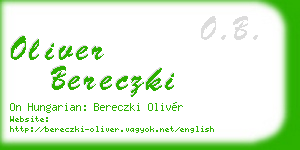oliver bereczki business card